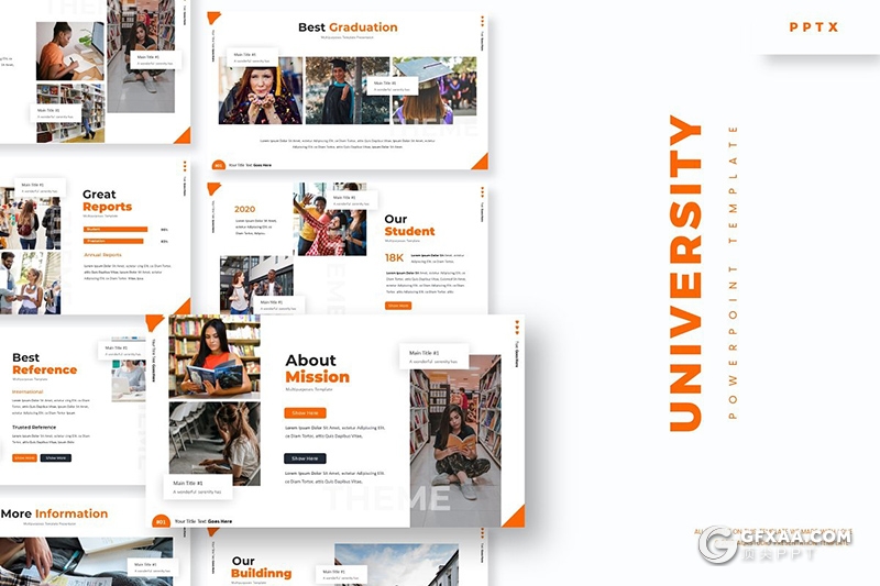 30页大学生活介绍学校介绍宣传PPT模板 - 顶尖PPT