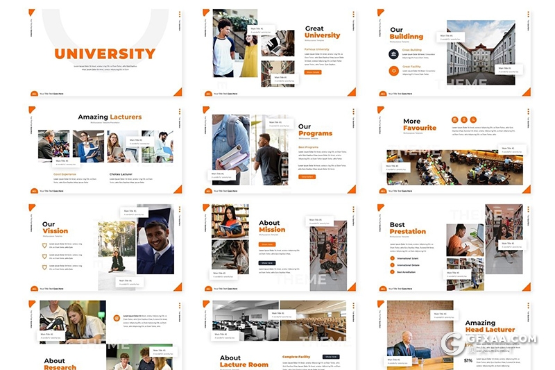 30页大学生活介绍学校介绍宣传keynote模板 - 顶尖PPT