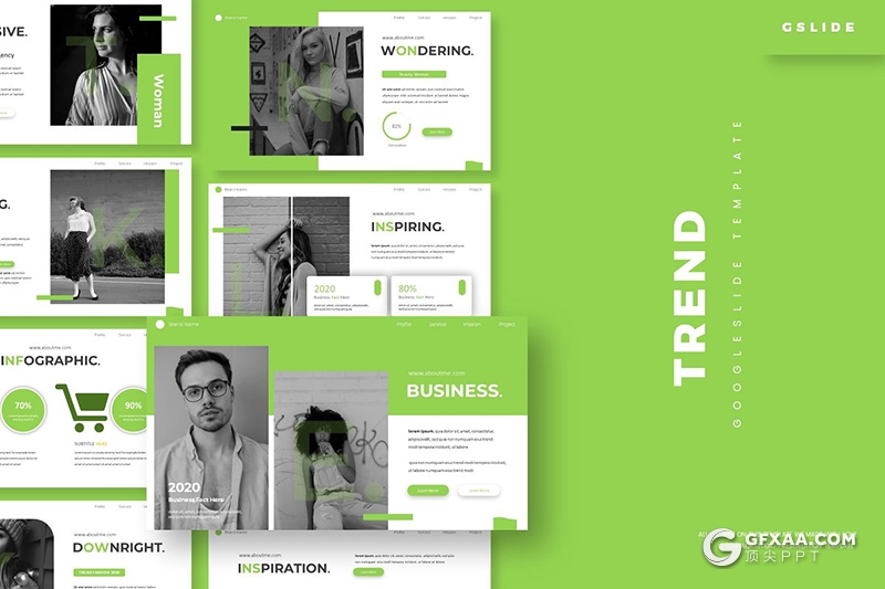 30页商务风格企业发展趋势团队介绍多用途Google slides模板5种主题配色 - 顶尖PPT