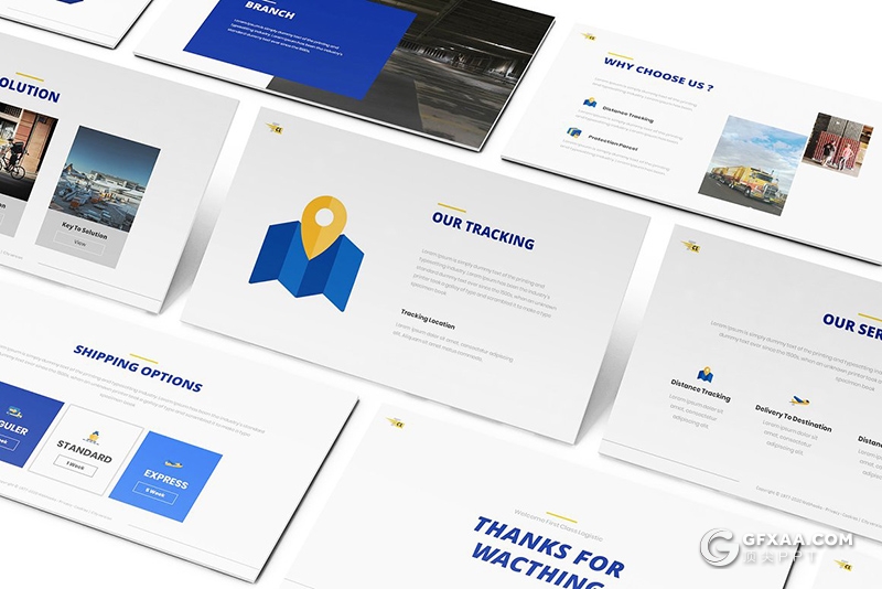 30页蓝色物流行业数据分析企业介绍宣传PPT模板 - 顶尖PPT