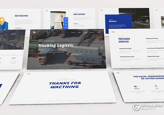 30页蓝色物流行业数据分析企业介绍宣传PPT模板 - 顶尖PPT