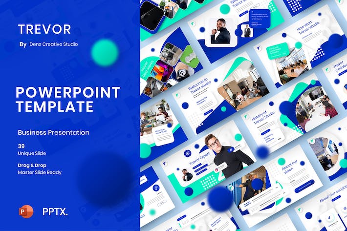 虚化圆点欧美商务风格通用PPT模板 - 顶尖PPT