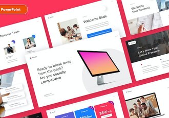 干净现代风商业展示PPT模板 - 顶尖PPT