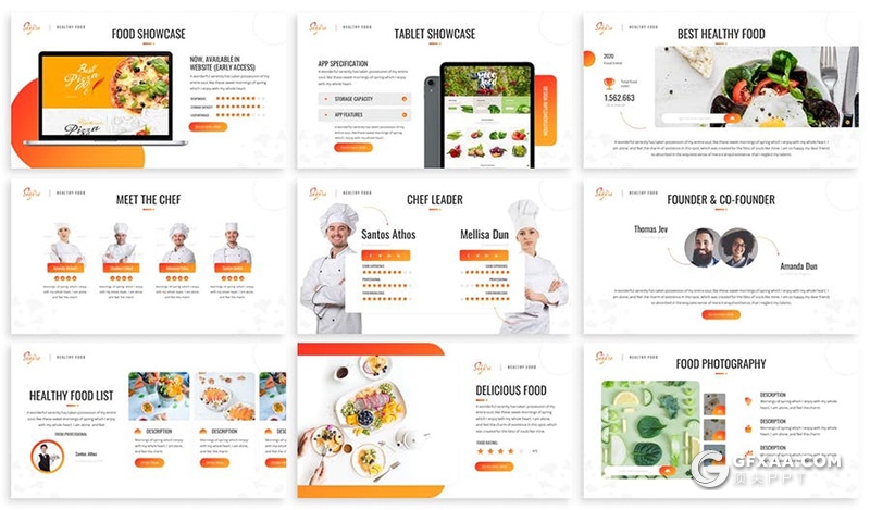 30页食品安全餐饮美食厨师介绍展示宣传PPT模板3种主题配色 - 顶尖PPT