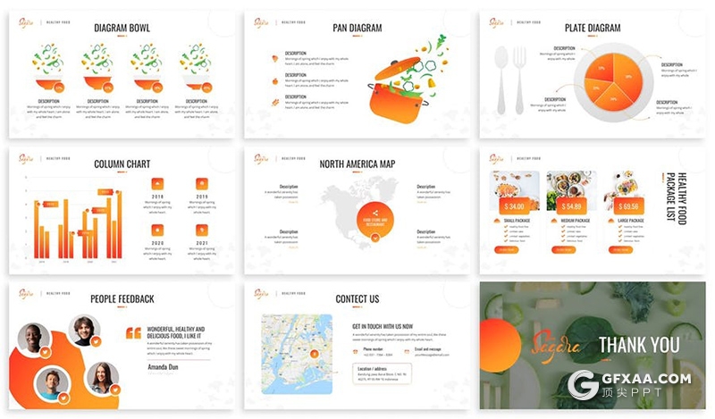 30页食品安全餐饮美食厨师介绍展示宣传PPT模板3种主题配色 - 顶尖PPT