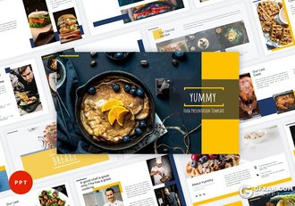 45页餐饮行业数据分析餐饮美食菜品宣传介绍推广PPT模板 - 顶尖PPT