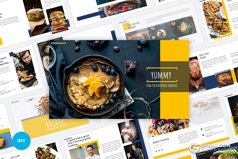 45页餐饮行业数据分析餐饮美食菜品宣传介绍推广keynote模板 - 顶尖PPT