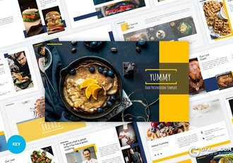 45页餐饮行业数据分析餐饮美食菜品宣传介绍推广keynote模板 - 顶尖PPT
