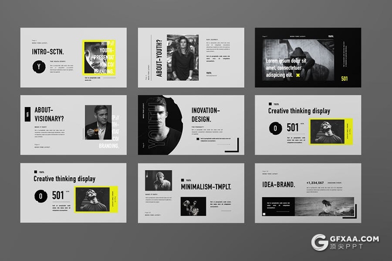 50页流行时尚摄影模特写真图片展示keynote模板 - 顶尖PPT