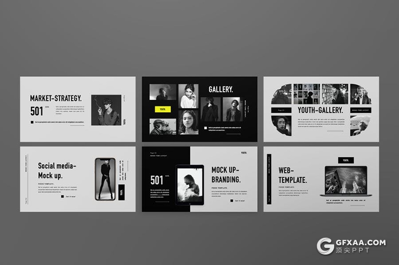 50页流行时尚摄影模特写真图片展示keynote模板 - 顶尖PPT
