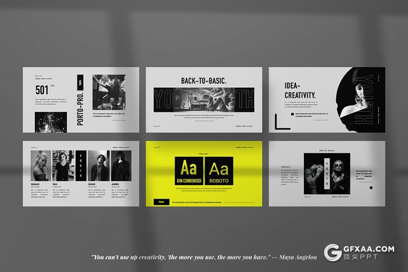 50页流行时尚摄影模特写真图片展示keynote模板 - 顶尖PPT