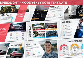 30页3种主题配色汽车服务行业高端奢华汽车介绍展示keynote模板 - 顶尖PPT