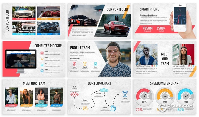 30页3种主题配色汽车服务行业高端奢华汽车介绍展示keynote模板 - 顶尖PPT