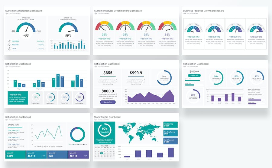 KPI绩效数据分析图形监控PPT模板 - 顶尖PPT