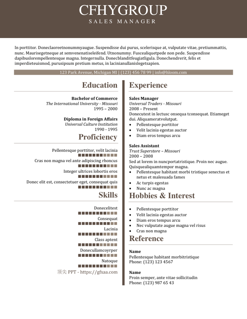 简约文艺英文简历模板 - 顶尖PPT
