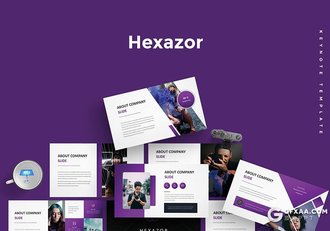 30页国外时尚风格商务工作总结团队介绍keynote模板5种主题配色 - 顶尖PPT