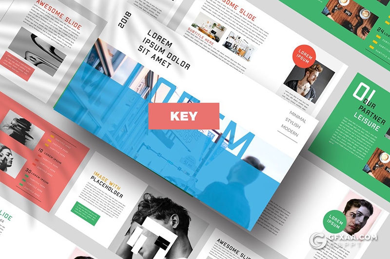 50页扁平化简约文艺小清新风格keynote模板 - 顶尖PPT