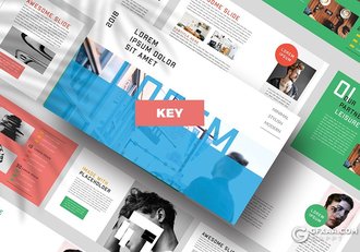 50页扁平化简约文艺小清新风格keynote模板 - 顶尖PPT