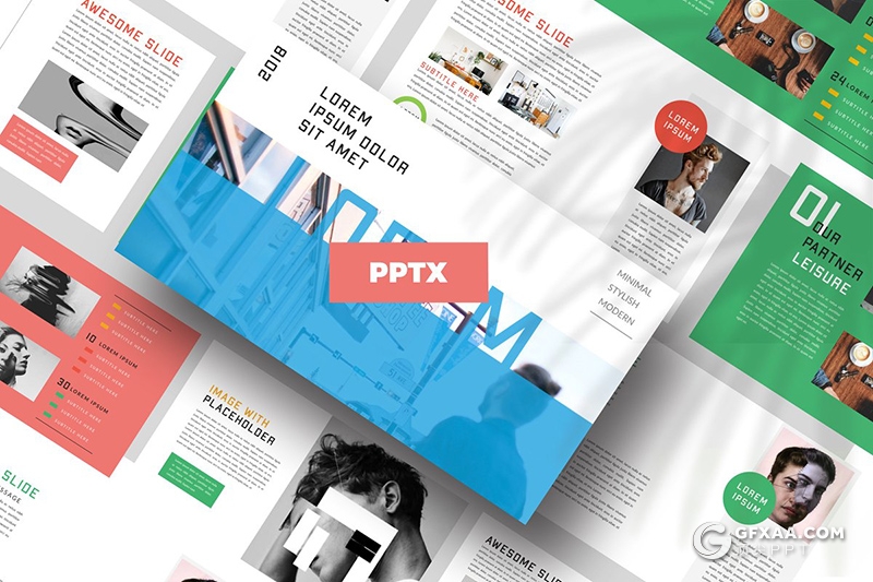 50页扁平化简约文艺小清新风格PPT模板 - 顶尖PPT