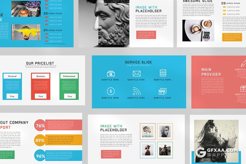 50页扁平化简约文艺小清新风格keynote模板 - 顶尖PPT