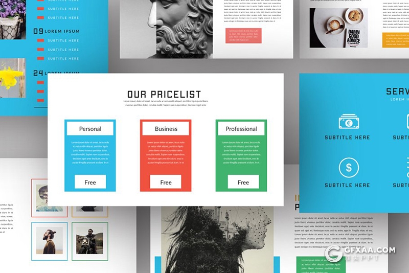 50页扁平化简约文艺小清新风格keynote模板 - 顶尖PPT