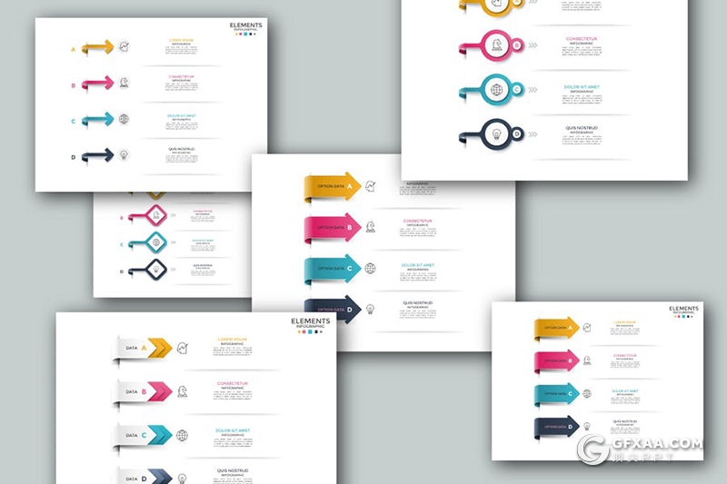 60页创意微立体商务信息图形PPT素材模板 - 顶尖PPT