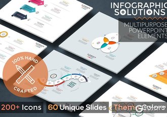 60页创意微立体商务信息图形PPT素材模板 - 顶尖PPT