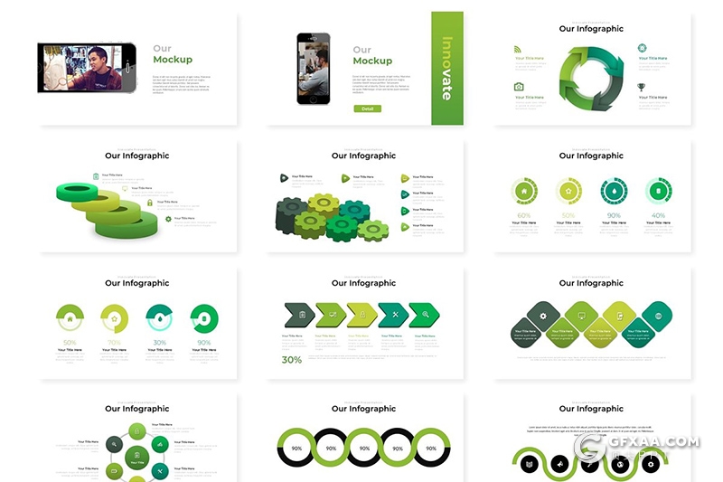 30页商务风格企业团队介绍项目分析工作计划汇报PPT模板5种主题配色 - 顶尖PPT