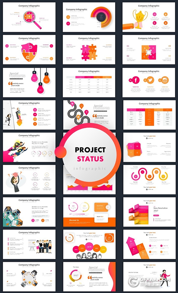 400页国外高端商务PPT模板创意商务信息图形ppt卡通人物数据图标工作汇报企业介绍多用途PPT模板 - 顶尖PPT