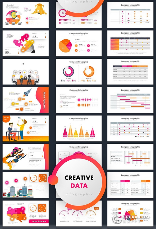 400页国外高端商务PPT模板创意商务信息图形ppt卡通人物数据图标工作汇报企业介绍多用途PPT模板 - 顶尖PPT