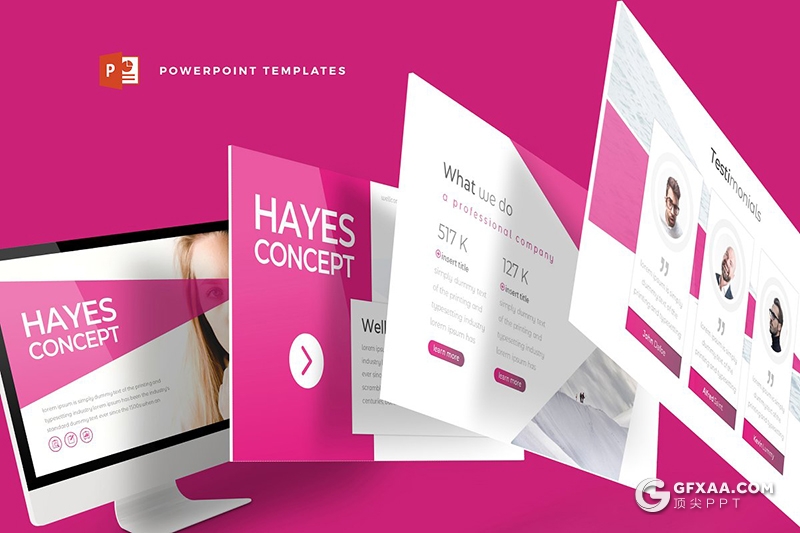 30页时尚女性行业主题PPT模板5种主题配色 - 顶尖PPT