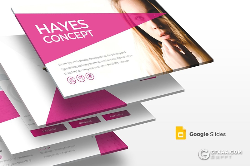 30页时尚女性行业主题Google slides模板5种主题配色 - 顶尖PPT