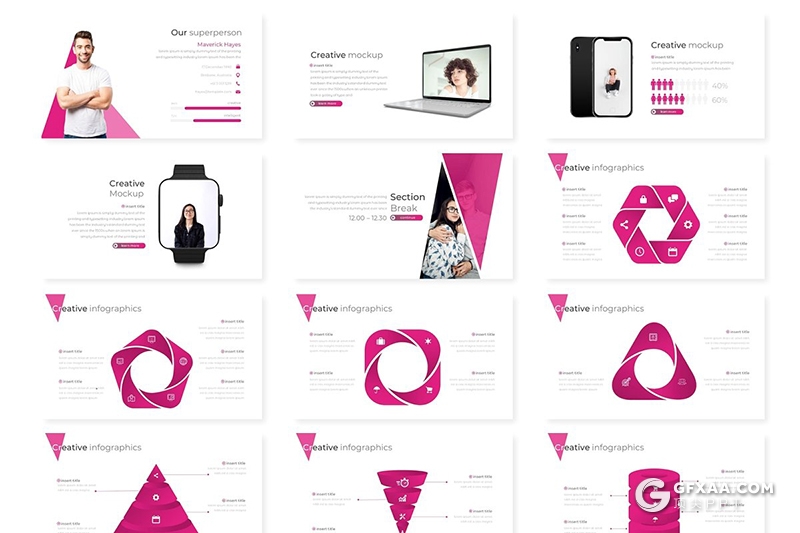 30页时尚女性行业主题keynote模板5种主题配色 - 顶尖PPT