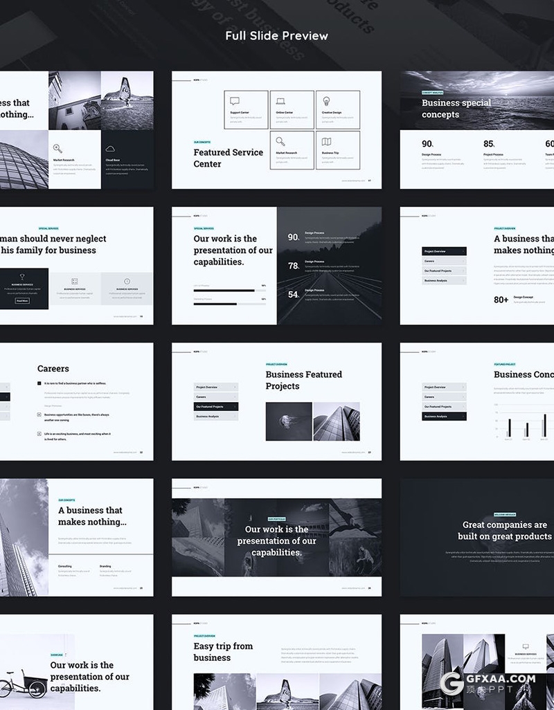 85页简约风格商务风格企业宣传介绍工作汇报总结keynote模板 - 顶尖PPT