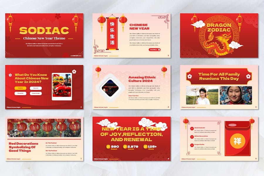 中国春节新年文化介绍keynote模板 - 顶尖PPT