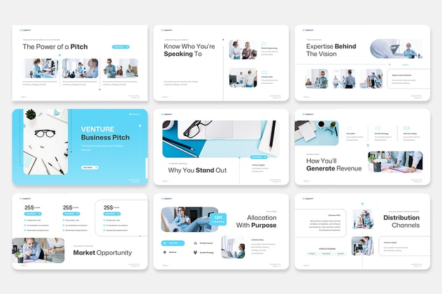 简洁风格风险投资商业计划书PPT模板 - 顶尖PPT