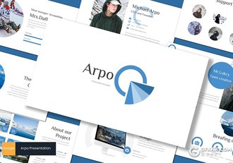 30页创意圆形组合商务工作汇报企业介绍作品展示Google slides模板5种主题配色 - 顶尖PPT