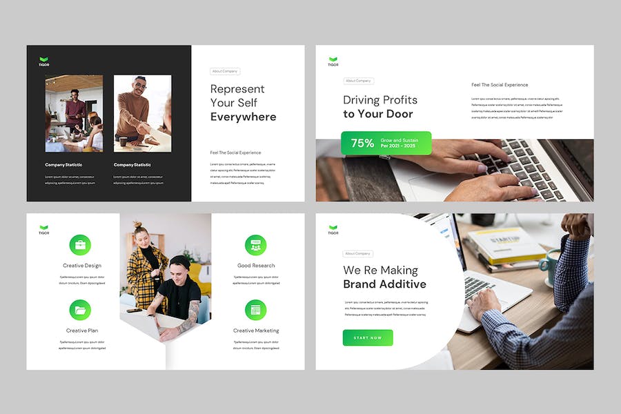 创意设计作品集展示PPT模板 - 顶尖PPT