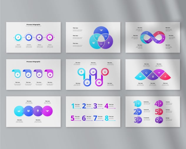 彩色商业动画步骤流程图形PPT模板 - 顶尖PPT