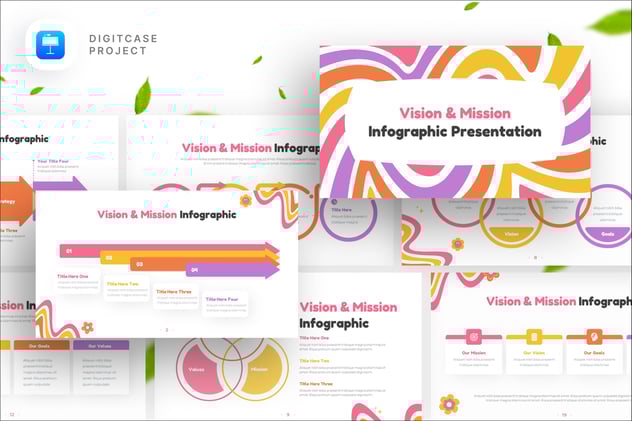 彩色愿景与使命信息图形keynote模板 - 顶尖PPT