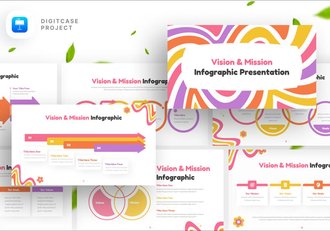 彩色愿景与使命信息图形keynote模板 - 顶尖PPT