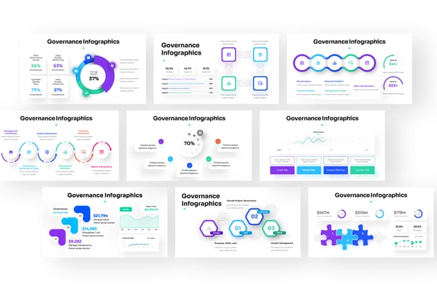 微立体风格信息图形keynote模板 - 顶尖PPT