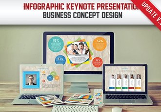 彩色商务团队介绍各种信息展示图形keynote模板 - 顶尖PPT