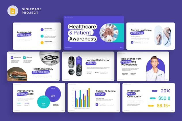 医疗保健与患者认知PPT模板 - 顶尖PPT