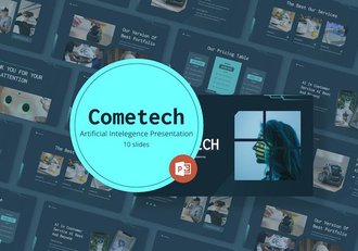 蓝色科技感人工智能AI主题PPT模板 - 顶尖PPT