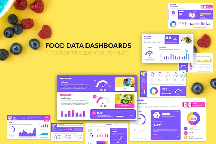 食品数据仪表板PPT模板 - 顶尖PPT
