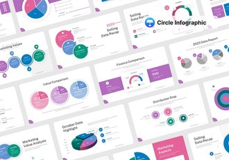 圆圈信息图形keynote模板 - 顶尖PPT