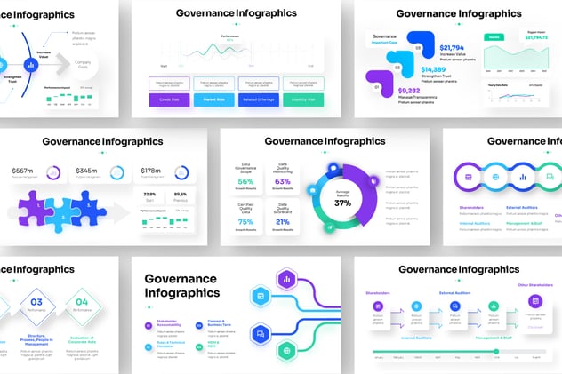 微立体风格信息图形keynote模板 - 顶尖PPT