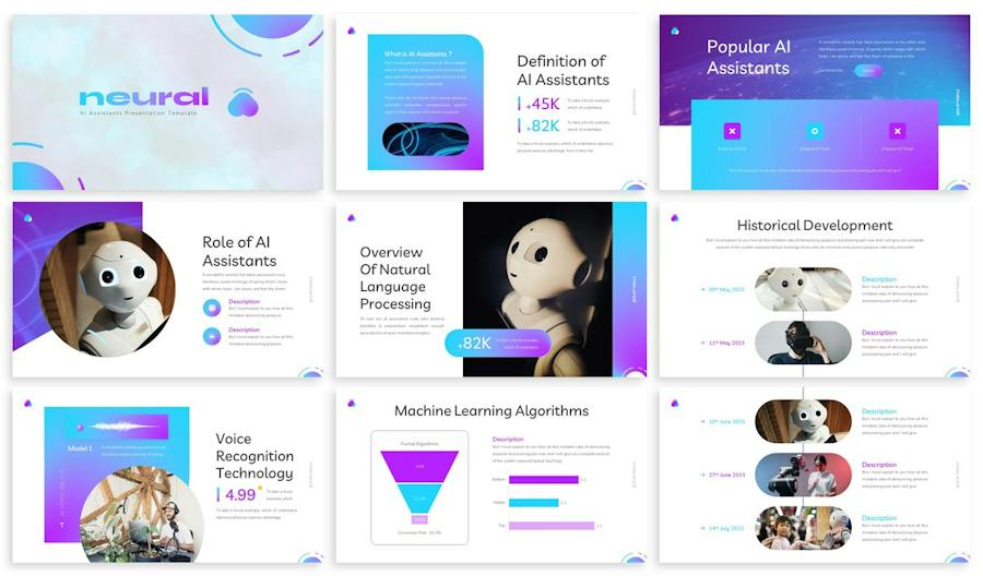 人工智能AI智能对话PPT科技智能助理AI模型PPT - 顶尖PPT