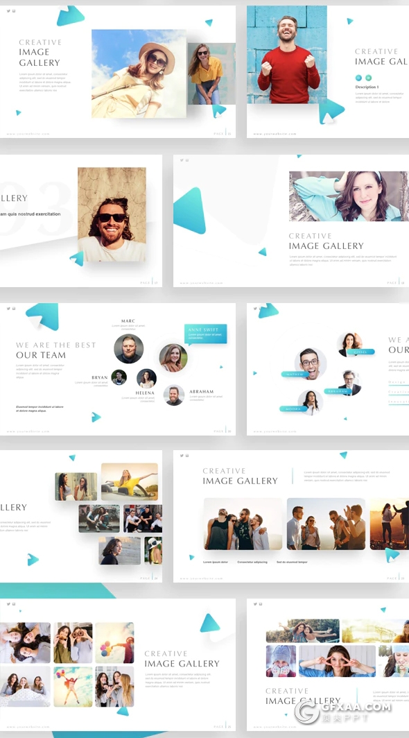 74页国外高端创意商务多用途ppt模板卡通3D立体信息图形PPT模板10种主题配色 - 顶尖PPT